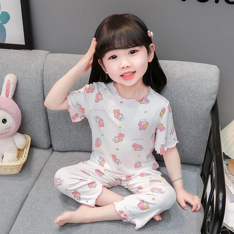 Baby Pajamas Sets Cotton Child Pajamas Toddler Summer Sleeveless Baby Nightwear Pyjamas Kids Cartoon Homewear Clothes
