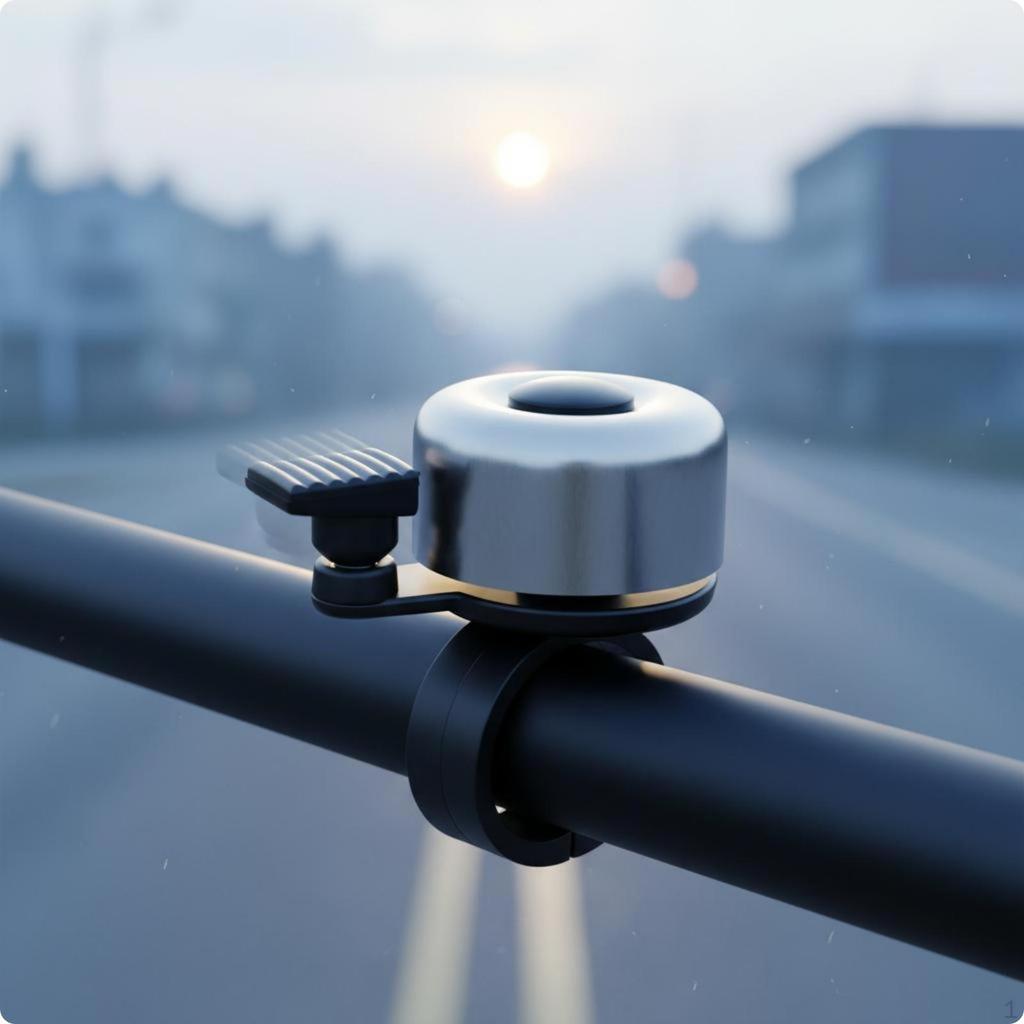 Compact Bike Bell Clamp Mount Handlebar Metal Dome Accessory Black