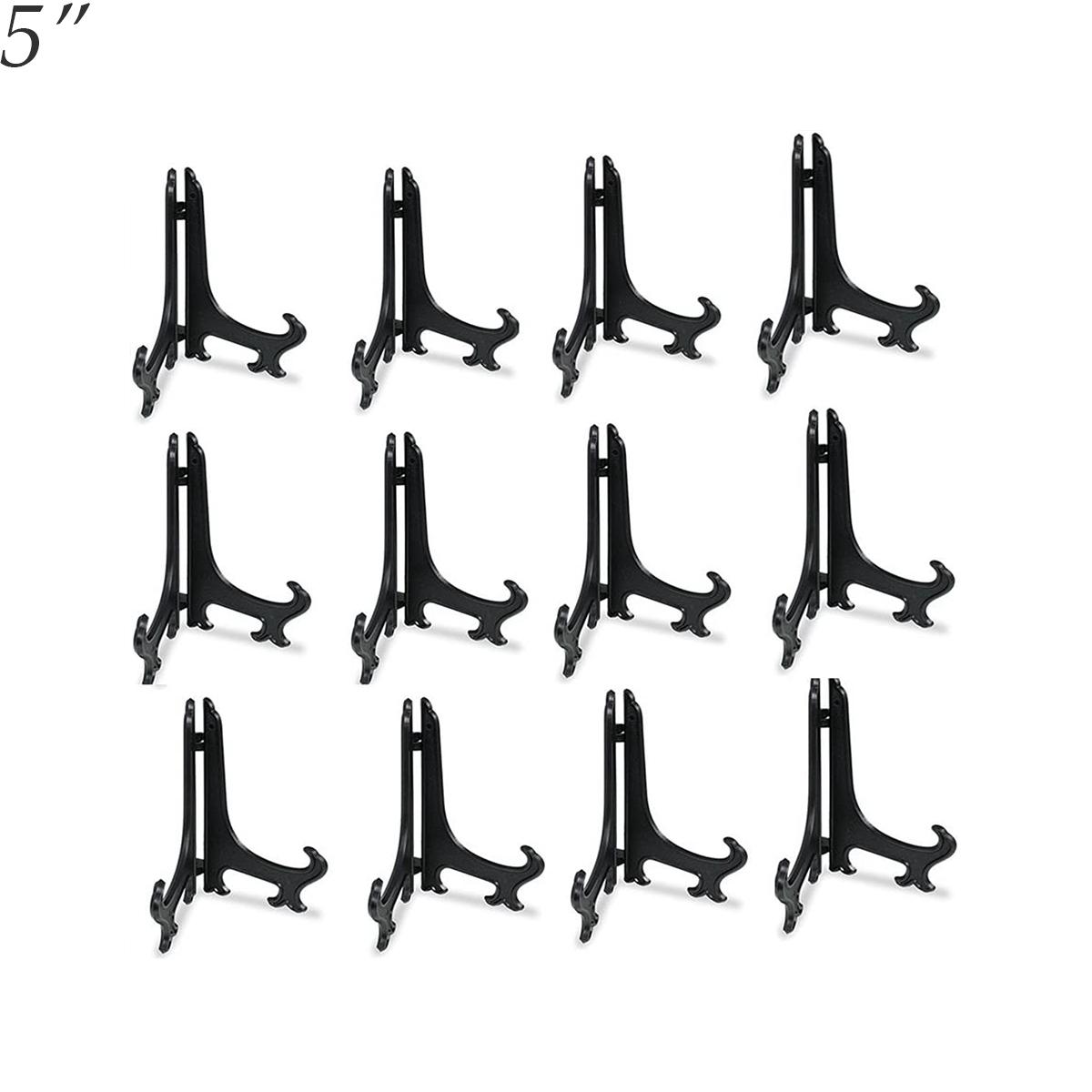 

Home Decoration Plastic Display Stand Picture Frame Stand Easels Dishes Plate Holder 5inch 12PCS