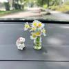 1Pc Cute Creative Bunny Daisies Car Widgets Desktop Cartoon Animal Decoration Micro-Landscape Diy Home Decor
