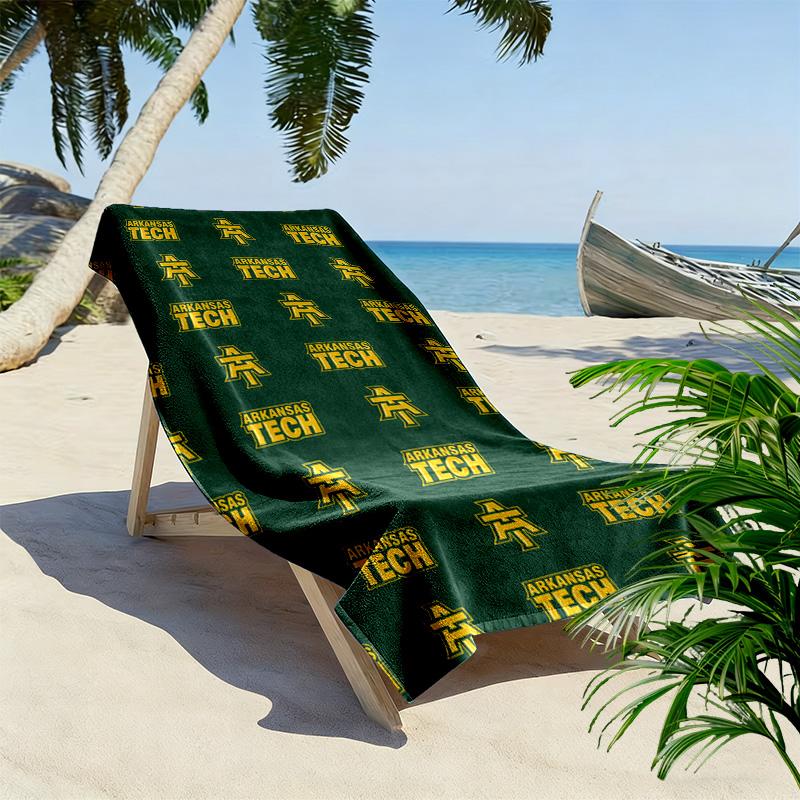 Arkansas Tech Print Beach Towel, Large Soft Quick Dry Towel for Beach Camping Swimming