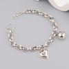 BFCLUB Silver Color Hiphop Thick Heart Ball Bracelet for Women Men Vintage Handmade Hasp Bracelet Birthday Gift S-B451