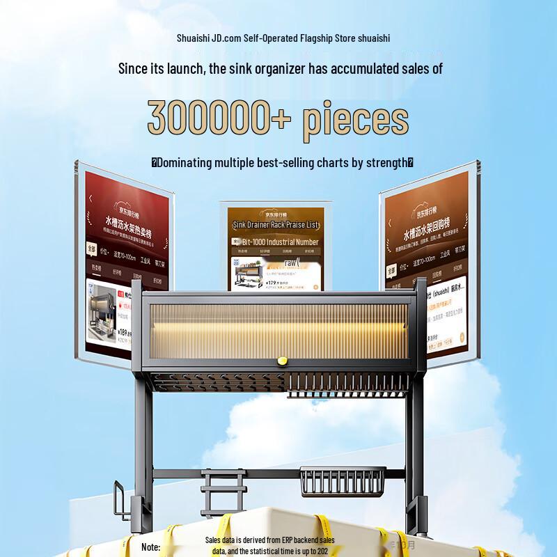 Shuaishi Kitchen Over-Sink Dish Drying Rack with Storage