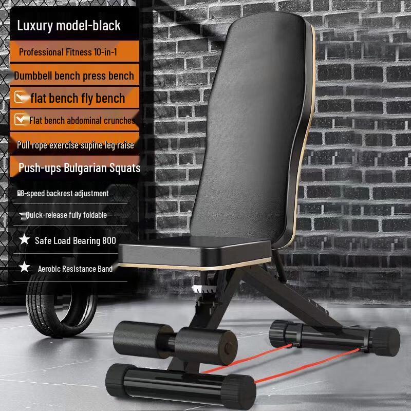 WEZHO Adjustable Sit-up Bench with Dumbbell Rack