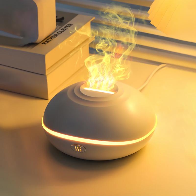 Vonný difuzér Vzduch 7barevná LED lampa s plamenem esenciálního oleje Zvlhčovač Ultrazvukový generátor mlhy Aroma difuzér