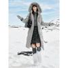 JUZUI AnnaCou Women's Faux Fur Trim Hooded Duck Down Puffer Jacket