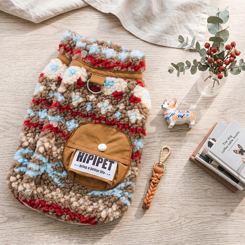 Gemütlicher gestreifter Kunstmink-Pullover für kleine/mittelgroße Hunde & Katzen - Herbst/Winter Haustierbekleidung