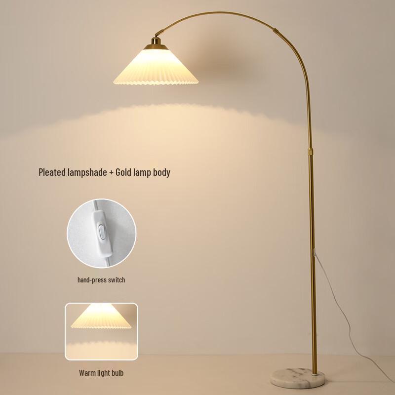 Nu Feng Pleated Copper Rechargeable Corner Lamp