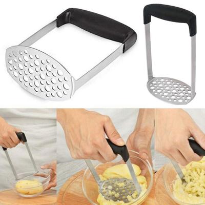 Schiacciapatate con Manico Antiscivolo in Gomma Design a U Schiacciapatate Rete Uniforme Schiacciapatate per Patate Dolci Zucca Fagioli