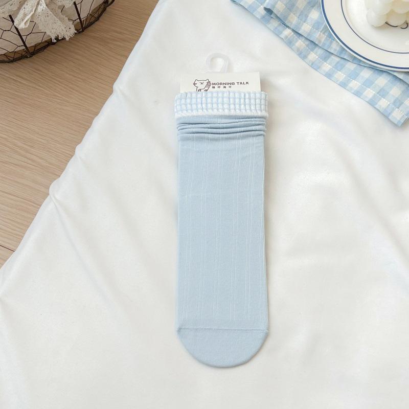 Japanese Style Ultra-Thin Heart Mesh Lolita Lace Cotton Socks for Girls
