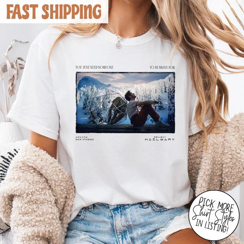 

2026 New Project Hail Mary Apparel T Shirts 100 Cotton Tee Printed Comfortable Oversized High Quality Shortsleeved Unisex Tshirt M