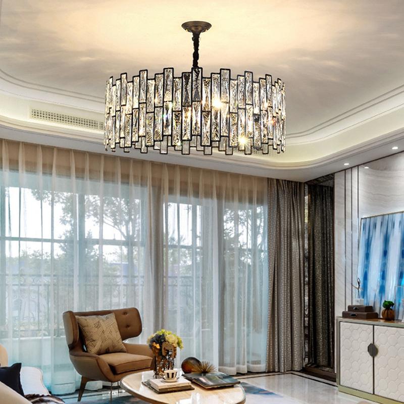 Retro Style Light Luxury Black Chandelier Crystal Living Room Designer Model Home High-end Fashion Art Restaurant Lamp