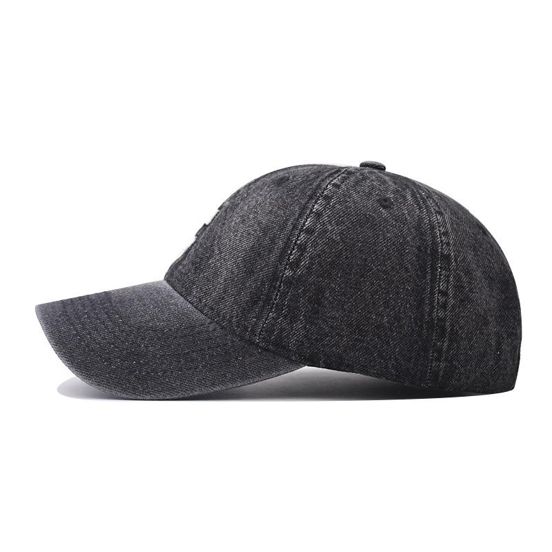 Couples Baseball Cap C Letter W-hat Version Sun Hat Hole Spring Autumn Wash Denim Woman's Hat Cap Hip Hop Fitted Cap