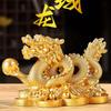 Figura de Dragón, Estilo Feng Shui, Dragón de Cinco Garras, Decoración de Interiores para Sala de Estar, Entrada, Adorno, para Atraer Riqueza y Buena Fortuna, Suerte