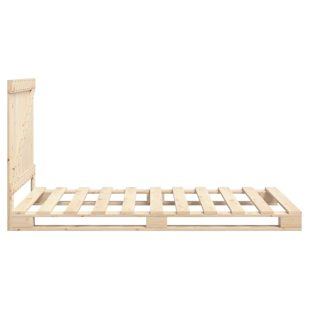 Solid Wood Bed with Headboard 100x200 cm Pine