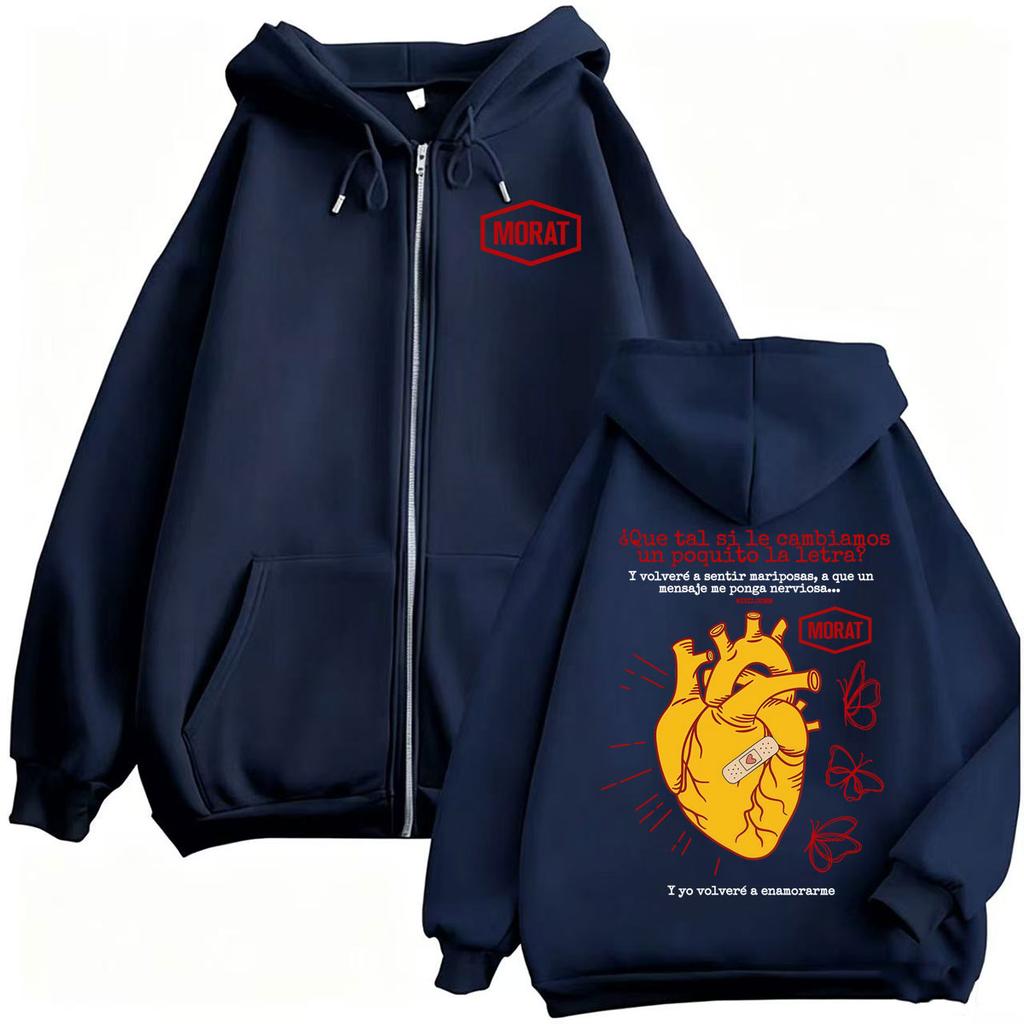 Band Morat Yem Album Heart Zip Up Hoodies Men's Harajuku Streetwear Jacket Sweatshirt Coats Zipper Hoodie
