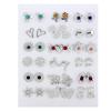 36Pairs Mixed Earrings Crystal Rhinestone Bear Butterfly Bowknot Flower Heart Stud Earrings
