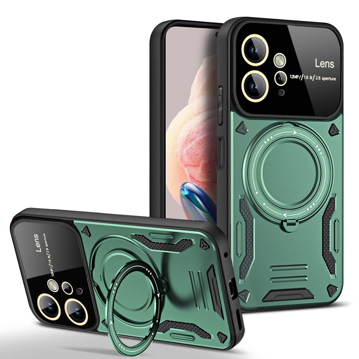 Für Xiaomi Redmi Note 12 4G Hülle Magnetische Ringpanzerung Stoßfeste Hüllen Für Redmi Note 12 Note12 Magsafe Ladeabdeckung Redmi Note 12 4G grün
