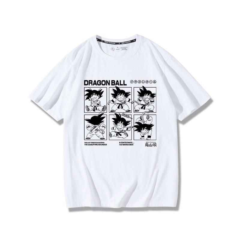 Unisexs And Unisexs Dragon Ball Little Goku Cartoon Printed Tshirt For Couples Cotton Summer Round Neck Short Sleeved Tshirt