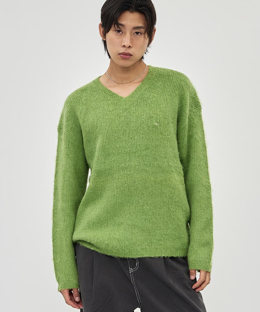 THE-ABON Aaron V-Neck Knit Green