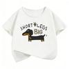 Short-sleeve Tops Cute Children's Clothing Fashion Dachshund Design Print Boys Girls Summer Clothing