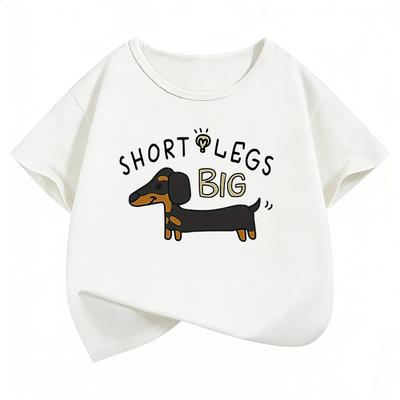 Abbigliamento Estivo Top a Maniche Corte Abbigliamento Carino per Bambini T-shirt alla Moda con Stampa a Motivo Bassotto