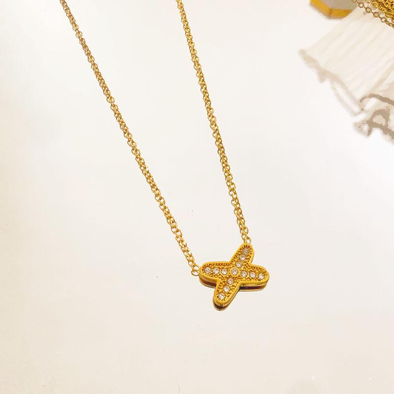 Light Luxury High-End Stainless Steel Necklace With Simple Design Exquisite and Versatile Collarbone Chain Pendant for Women