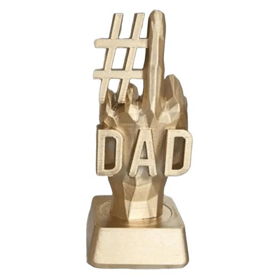 Yousheng #1 Dad Trophy Ornament 3D Printed Middle Finger Trophy Resin Figurine Statue Sculpture Home Office Desktop Decoration Father's Day Gift