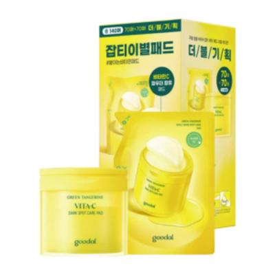 Refill Plan Green Tangerine Vita C Blemish Care Pads 140 Sheets (70 Sheets + 70 Sheets Refill)