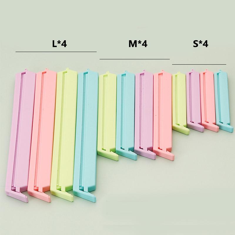 12pcs/set Food Storage Portable Sealer Clamp Plastic Tool New Kitchen Accessories Food Snack Seal Sealing Bag Clips