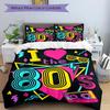 3pcs 80s, Neon Duvet Cover Set, 1 Duvet Cover + 2 Pillowcases (No Insert), High-Definition Print, Home & Dorm Yy251123052