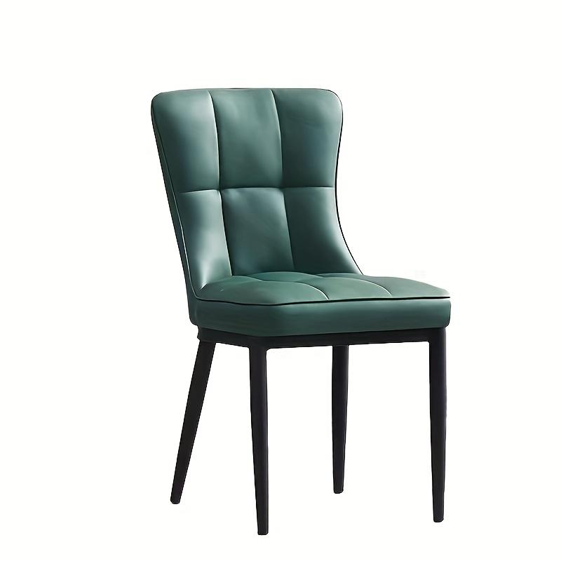 Modern Dining Chair with Soft Cushion and Metal Legs - Stylish Office Single Chair for Dormitory, Available In Green/Blue/Black