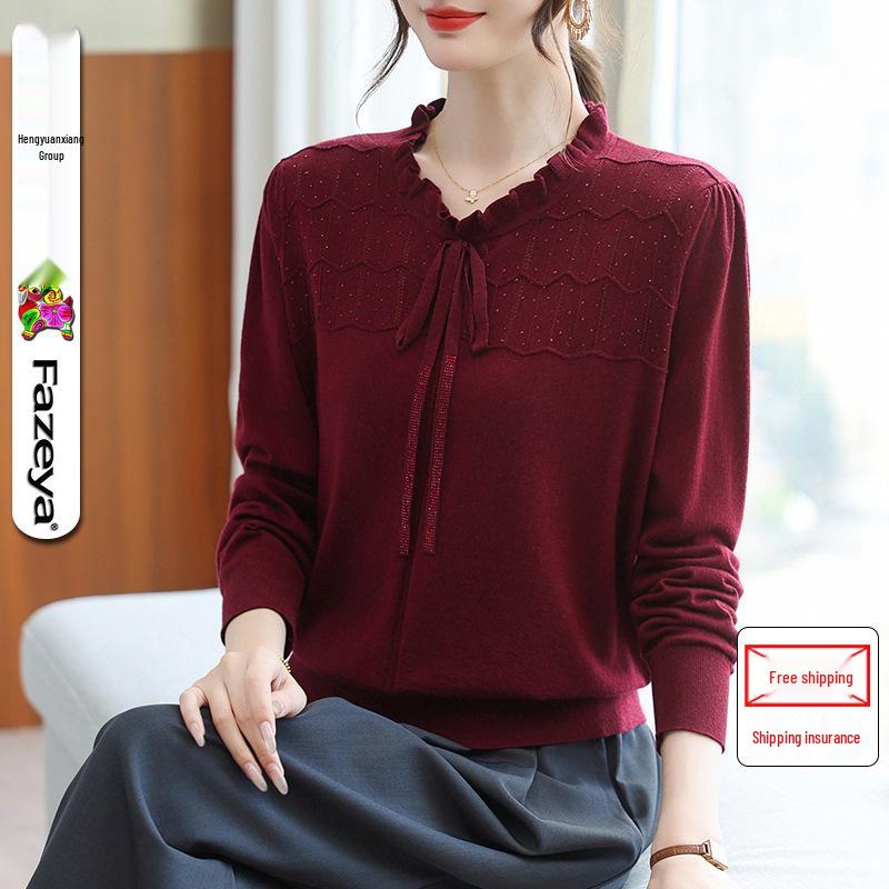 Damen Merino Strickpullover: Stilvolles, lockeres und leichtes Herbstoberteil