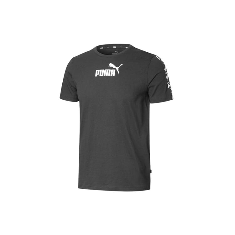 PUMA T Shirts Men's Black Crew Neck Moderate Straight Fit 583820-01