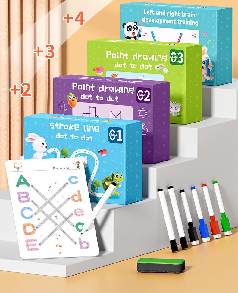 Stíratelné kartičky pro nácvik psaní tužkou pro předškolní děti – Vzdělávací hračka