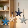 Mediterranean Wooden Starfish Wall Hanging, 40cm Nautical Coastal Decor With Jute Rope, 4 Colors Beach Themed Ornament For Home Bedroom