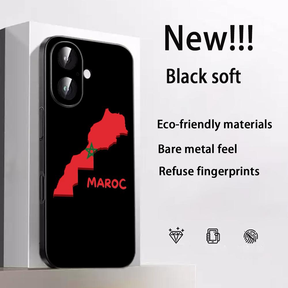 

Mo-roccoS fashion flag pattern design Phone Case For iPhone 17 16 e 15 14 13 12 Plus Mini Pro Max Soft black Shockproof Cover iPhone 14 Plus