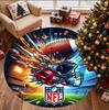 Kulatá rohož se vzorem NFL, Vnitřní/Venkovní podložka, na piknik, do herny, ložnice, kanceláře, obývacího pokoje, Koberec pro domácí dekoraci, Dárek k narozeninám