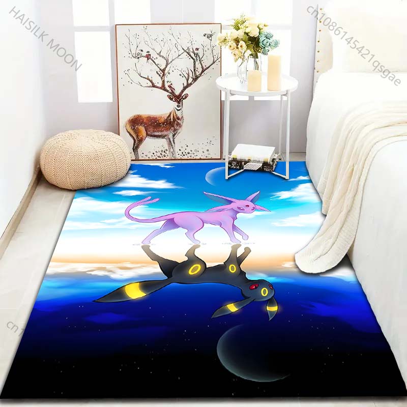 Multiple Sizes Pokemon Umbreon and Sylveon Print Carpet for Living Room Bedroom Kid's Room Home Decor Non-slip Mat Area Rug