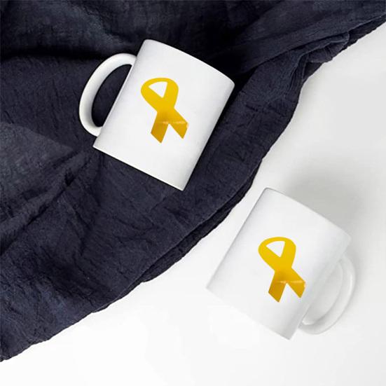 Golden Ribbon Stickers Childhood Cancer COPD Awareness Stickers Self-adhesive Ribbon Shape Stickers for Fundraising Awareness Campaigns
