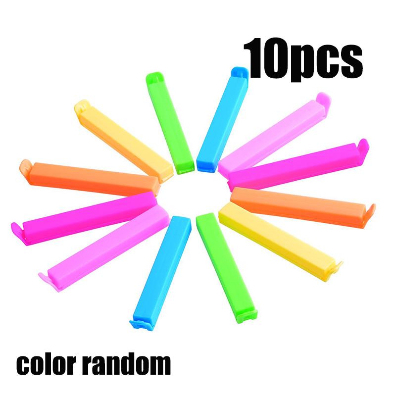 10PCS Food Snack Seal Sealing Bag Clips Portable Kitchen Keep Food Fresh Storage Random Color Plastic Tool Kitchen Accessories