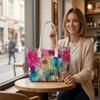 Colorful Watercolor Print Tote Bag Stylish Daily Use Shoulder Bag