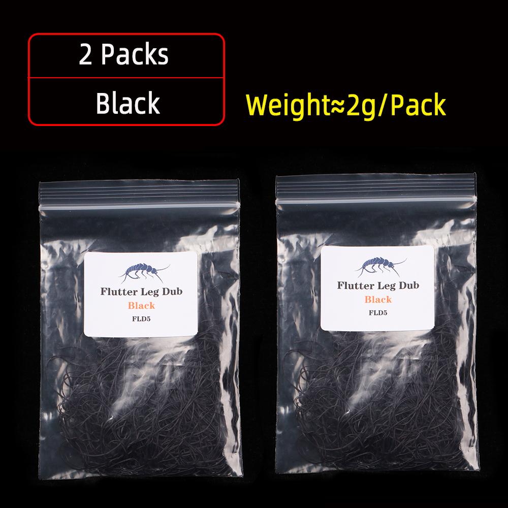 Bimoo 2g/pakk Ultra Fine Silikon Flutter Ben Dub Gummi Ben Stonefly Nymph Tørr Våtfluer Leg Kropp Flue Binding Materiale