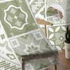 Azulejos de cerâmica Bohemian Floral Sage Green Sheer Cortinas para decoração de sala de estar Cortinas de janela Cozinha Tule Voile Cortinas
