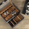 Baskiss Luxury 2-Layer Wooden Watch Case, Jewelry Box, Holds 12 Watches, Perfect for Watches, Rings, and More