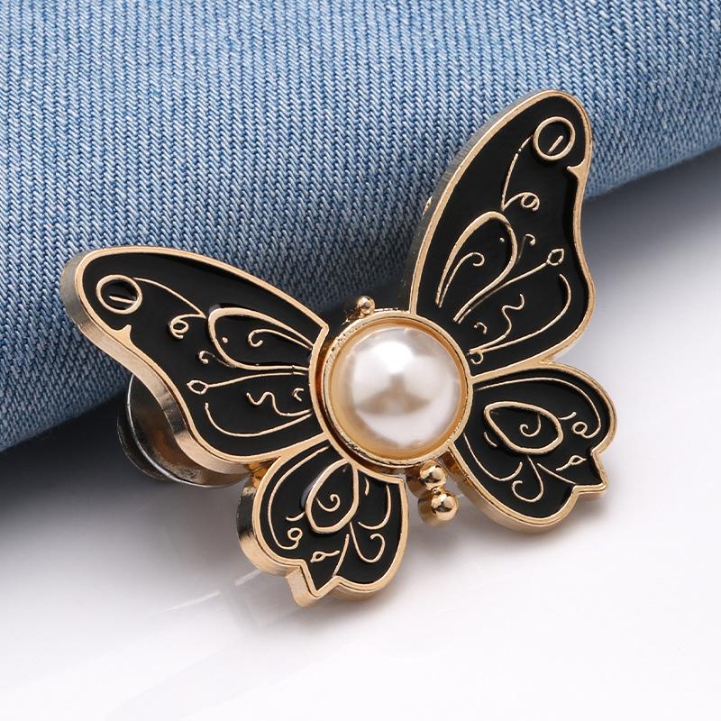 1Pc Butterfly Waist Button Jean Button Pin Reusable Clothing Fitting Tools For No Sewing Required Buttons Pants Decoration