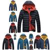Men's Winter Warm Hooded Thick Padded Jacket With Stylish Stand Collar And Zipper Pockets