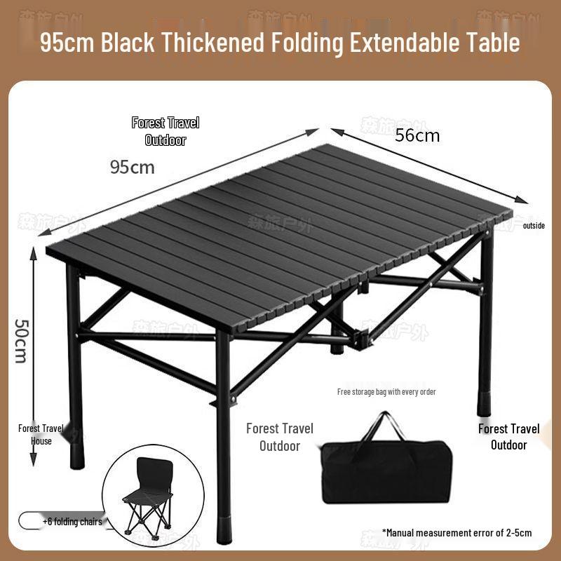 Egg Roll Portable Folding Table and Chair Set for Camping and Picnics