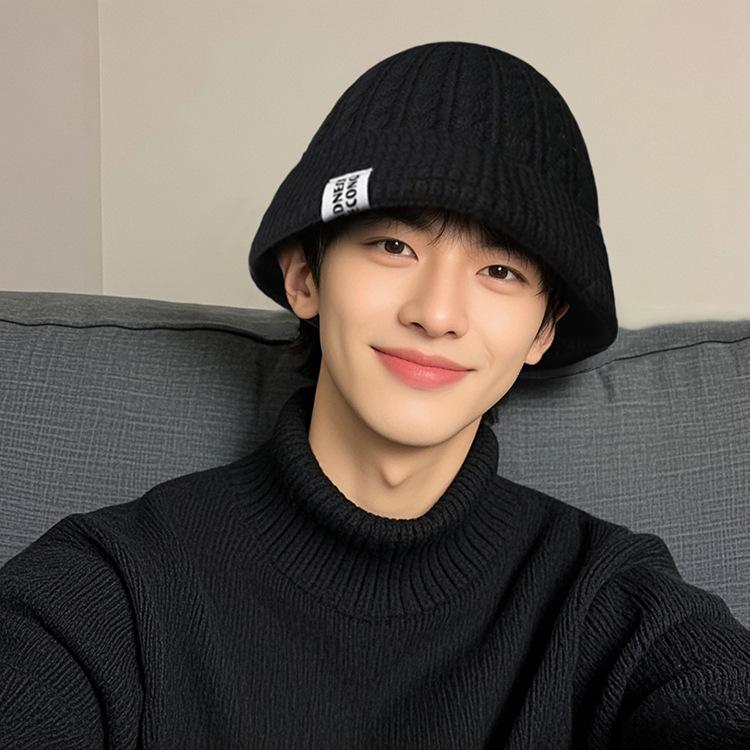 Internet celebrity autumn and winter fashion wide-along wool hat Korean version ins cloth sticker twist warm knitted hat cold hat wholesale