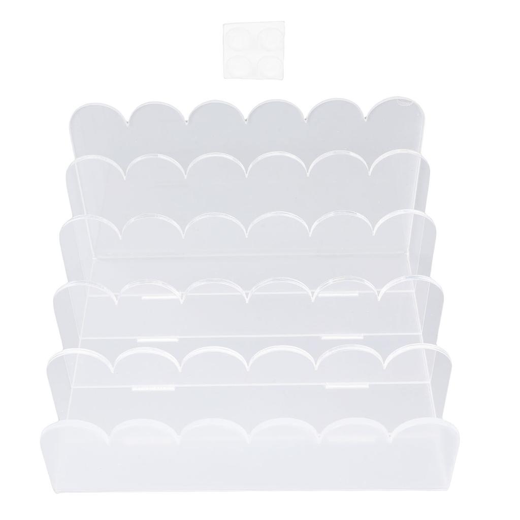 Acrylic Mail Organizer Wavy 5 Compartments Letter Sorter File Holder for Envelope Home Desktop